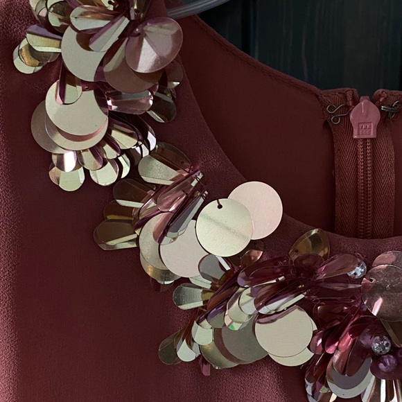 Rusty Pink Dress | Sequin Neckline - Picture 5 of 7